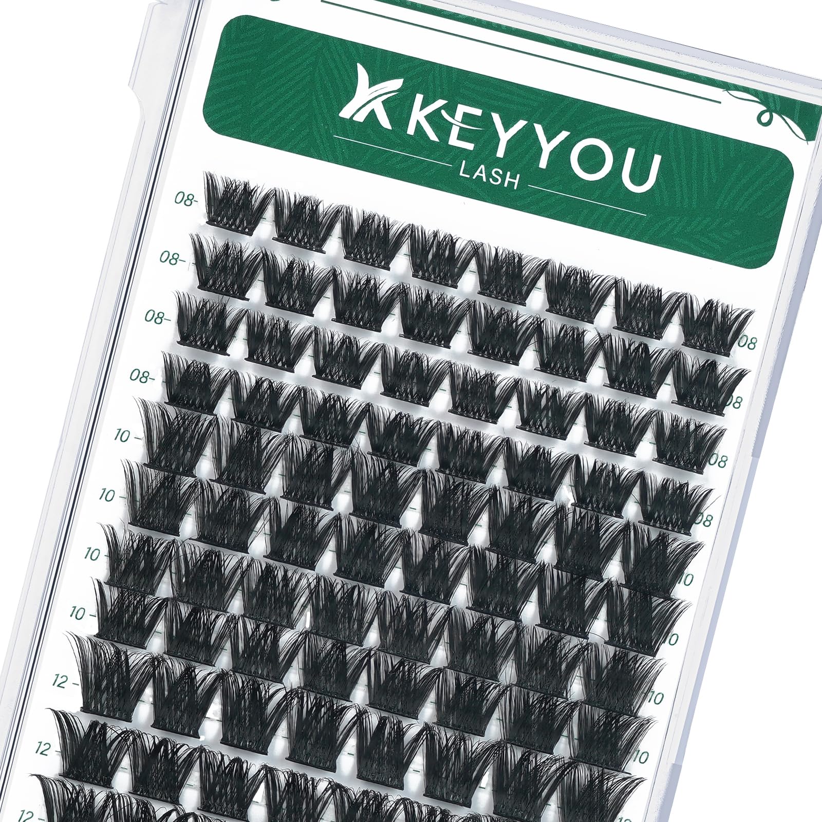 KEYYOU lash clusters 96pcs tray for quick DIY full lashes