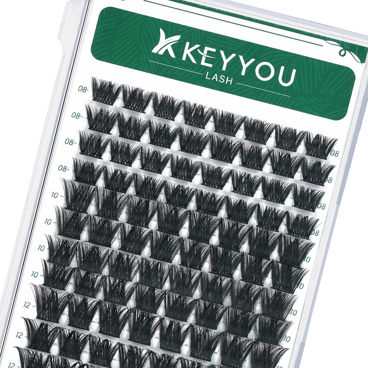 KEYYOU lash clusters 96pcs tray for quick DIY full lashes