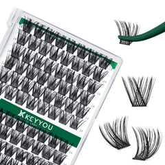 KEYYOU Lash Clusters 96pcs tray for easy at home volume