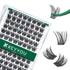KEYYOU lash clusters 96-piece tray for quick volume at home