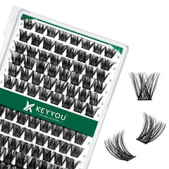 KEYYOU lash clusters 96-piece tray, lightweight and comfortable for all-day wear.