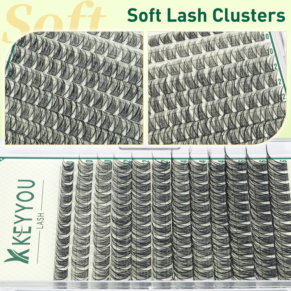 KEYYOU Lash Clusters feather-light fibers for comfortable, all-day wear.