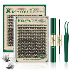 KEYYOU Lash Clusters Kit 144pcs for at-home, lightweight lash styling