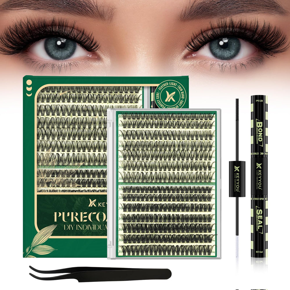 KEYYOU lash clusters kit box for easy at-home extensions