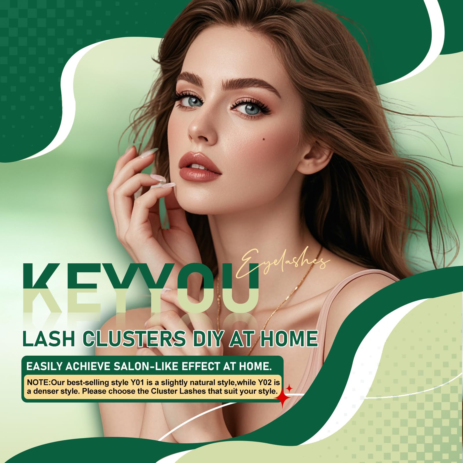 KEYYOU lash clusters natural-look curl blends with real lashes