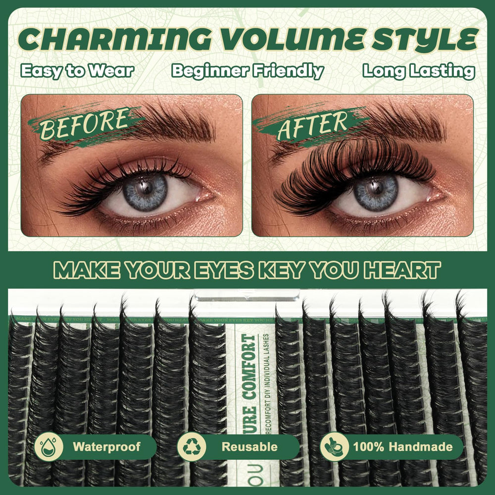 KEYYOU Lash Clusters natural look for a believable style.