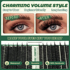 KEYYOU Lash Clusters natural look for a believable style.