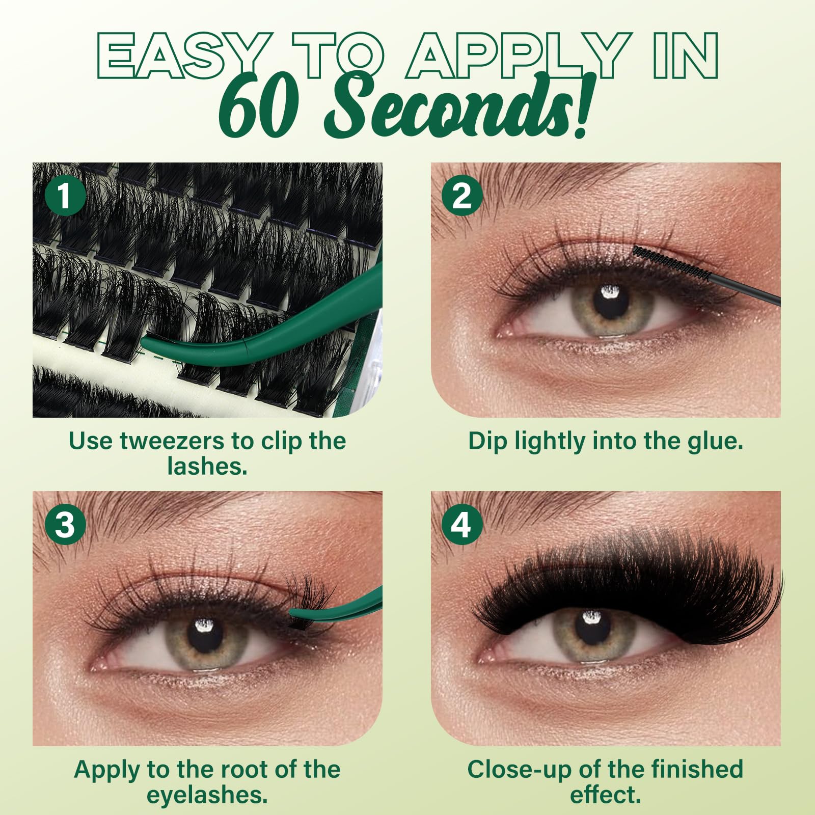 KEYYOU LASH clusters ophthalmology-tested safe materials suitable for sensitive eyes.