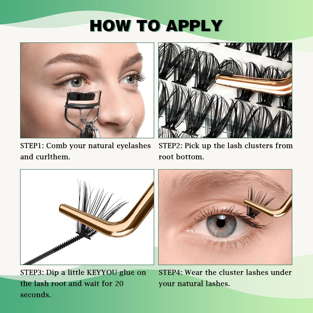 KEYYOU lash clusters residue-free removal demonstrates clean detach