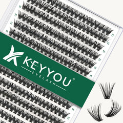 KEYYOU lash clusters tray 300pcs with varied lengths for easy DIY extensions