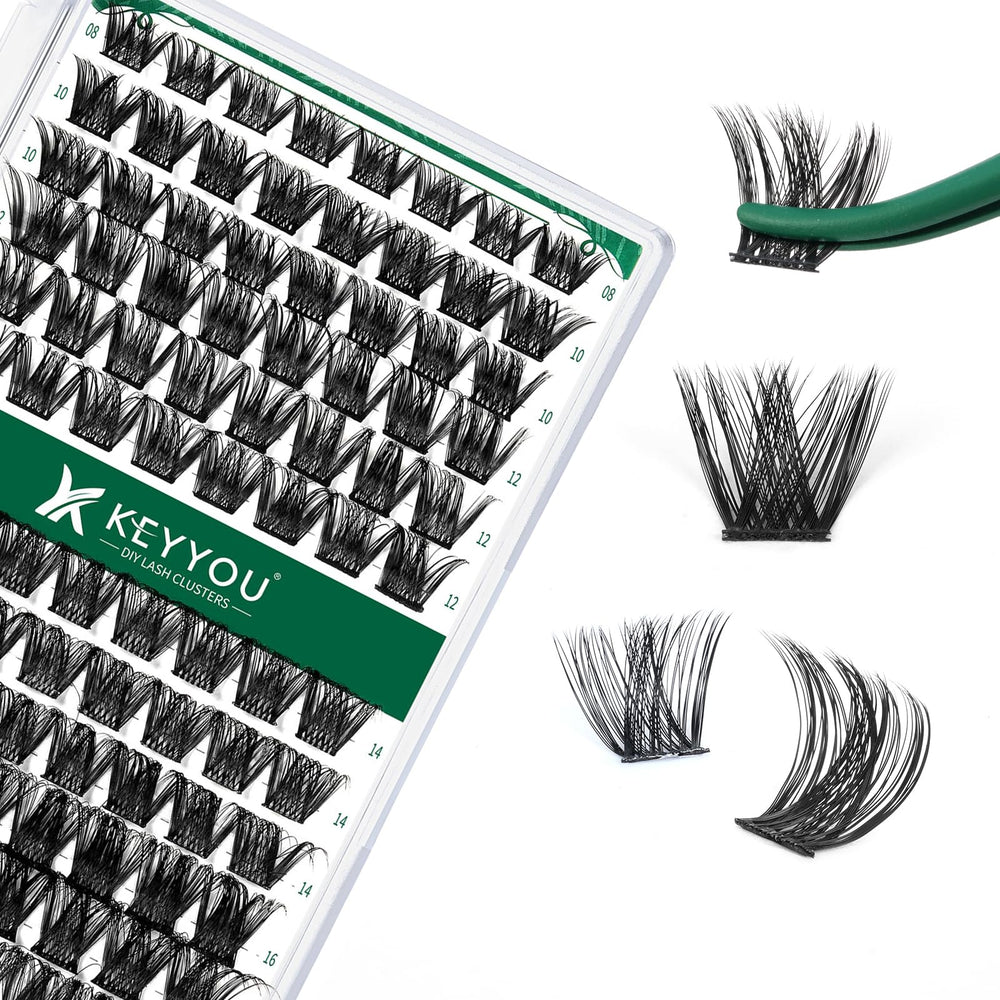 KEYYOU lash clusters tray 96pcs for affordable DIY lash extensions.