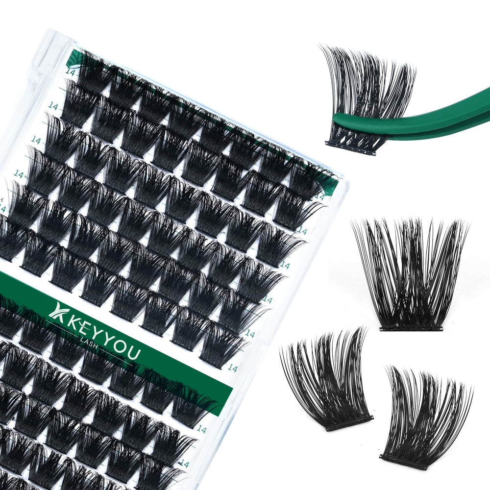 KEYYOU lash clusters tray with 96 pieces for DIY extensions