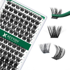 KEYYOU lash clusters tray 96pcs for affordable DIY lash extensions.
