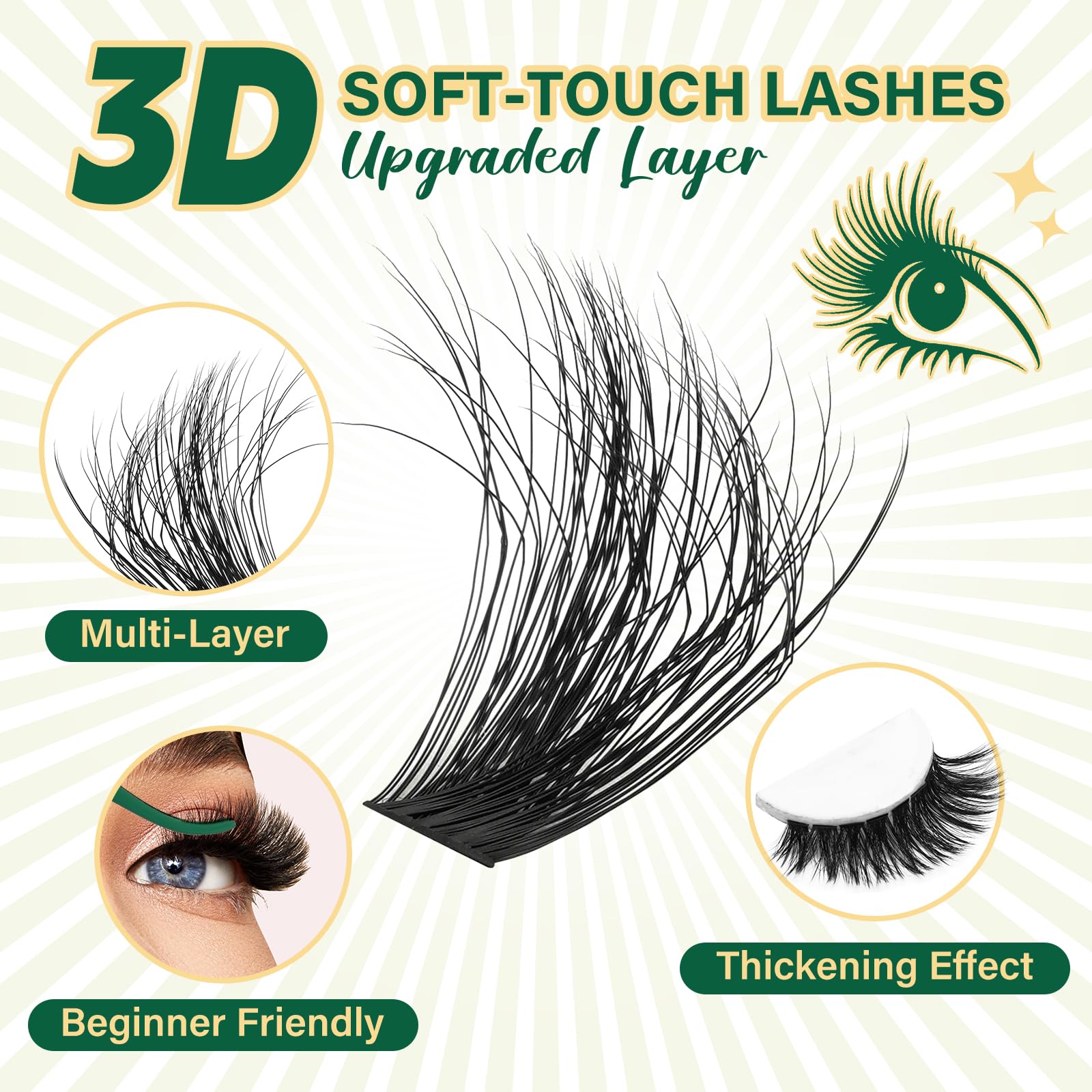 KEYYOU LASH D‑curl extensions kit for natural to dramatic styles