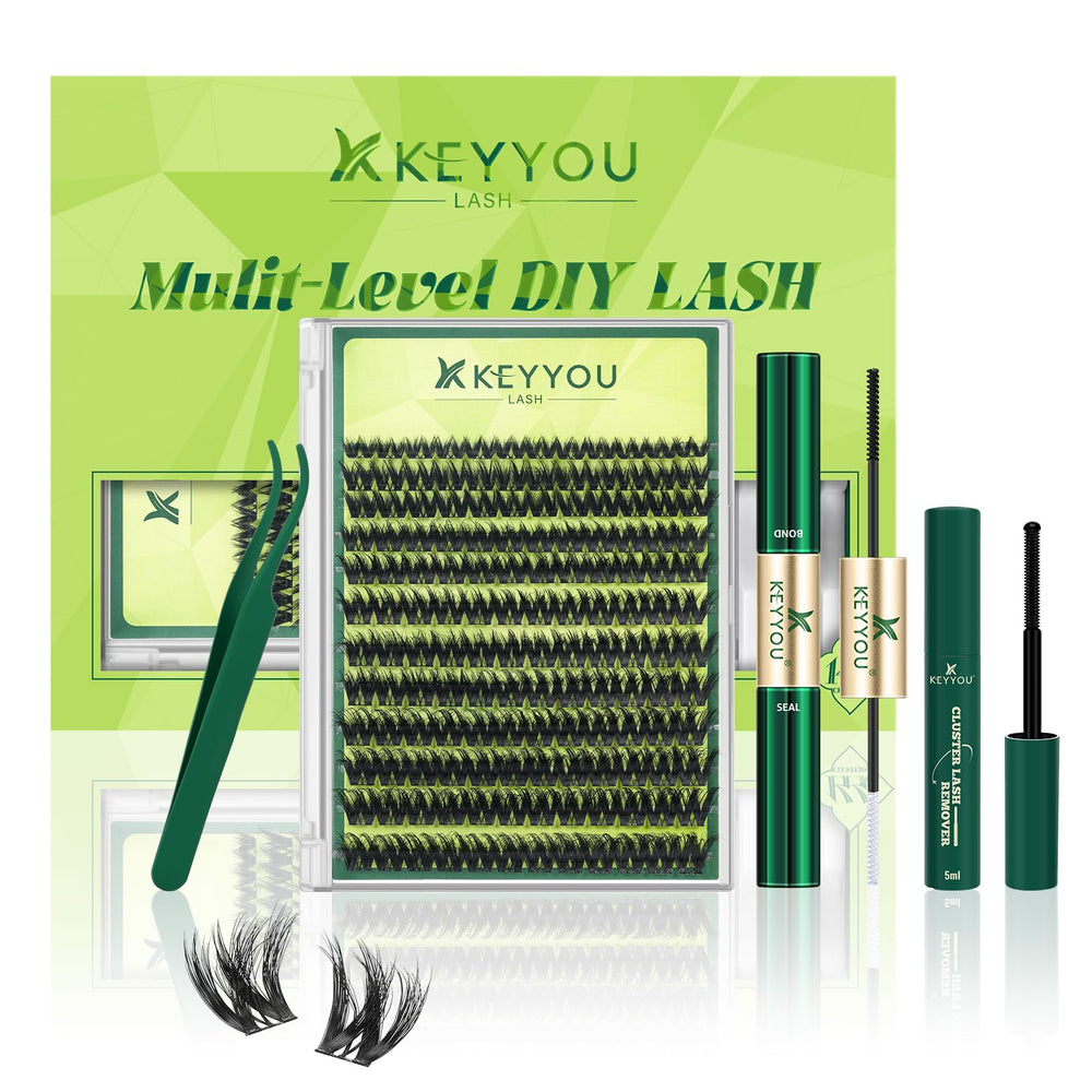 KEYYOU lash extension kit 3D curl packaging for at-home professional results
