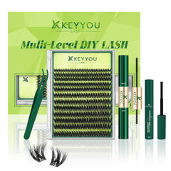 KEYYOU lash extension kit 3D curl packaging for at-home professional results