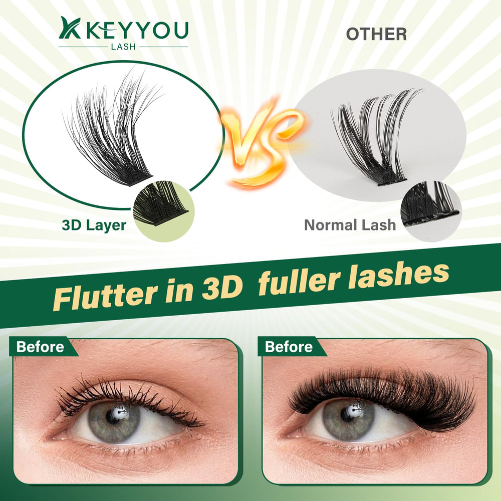 KEYYOU LASH precision tweezers for accurate cluster placement