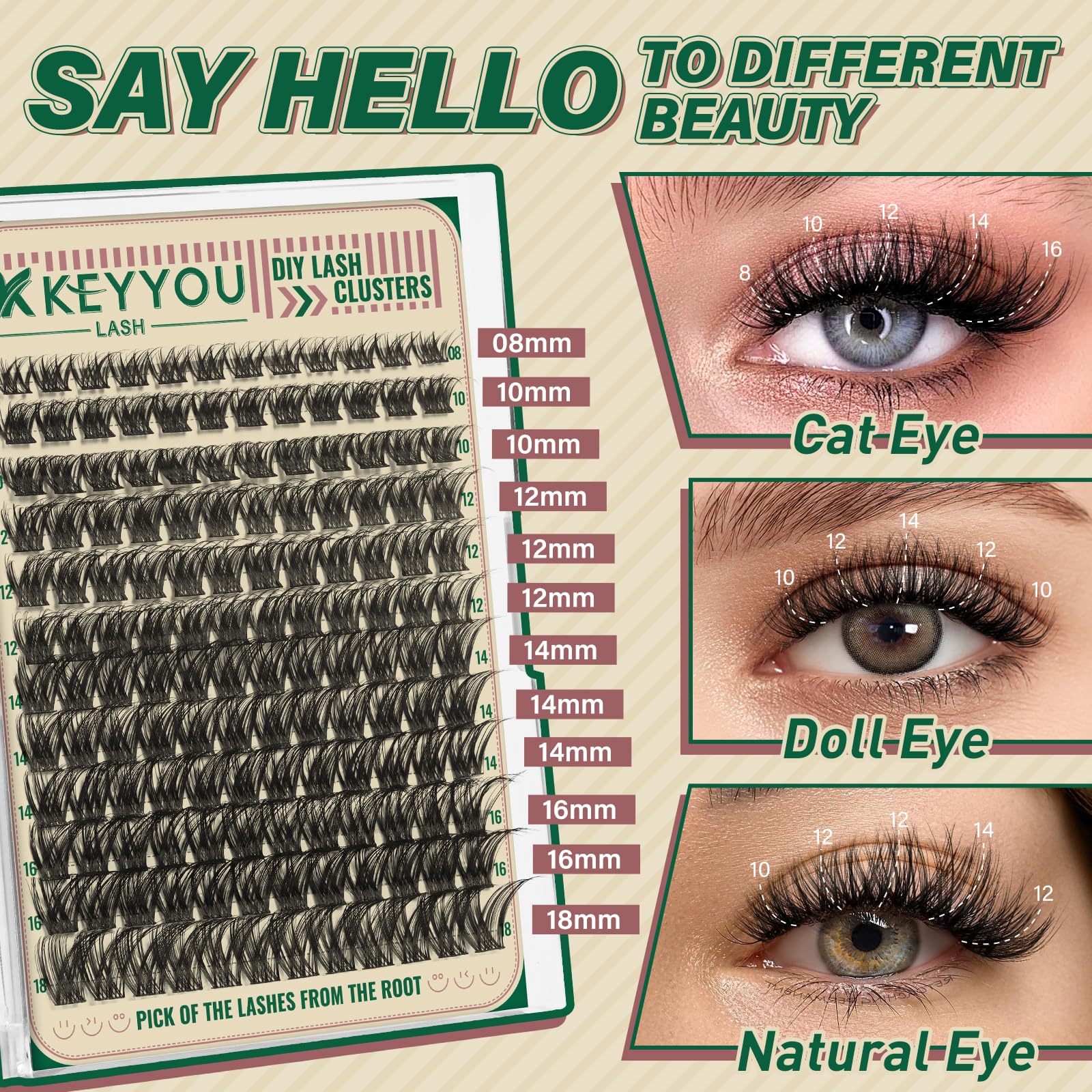 KEYYOU 8-18mm length range for versatile styles