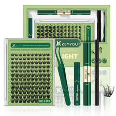 KEYYOU Natural Lash Clusters Kit 144pcs for easy at-home DIY extensions