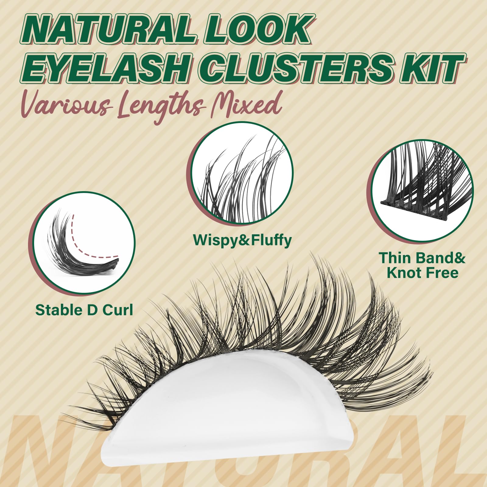 KEYYOU soft fiber lash clusters for natural look and comfort