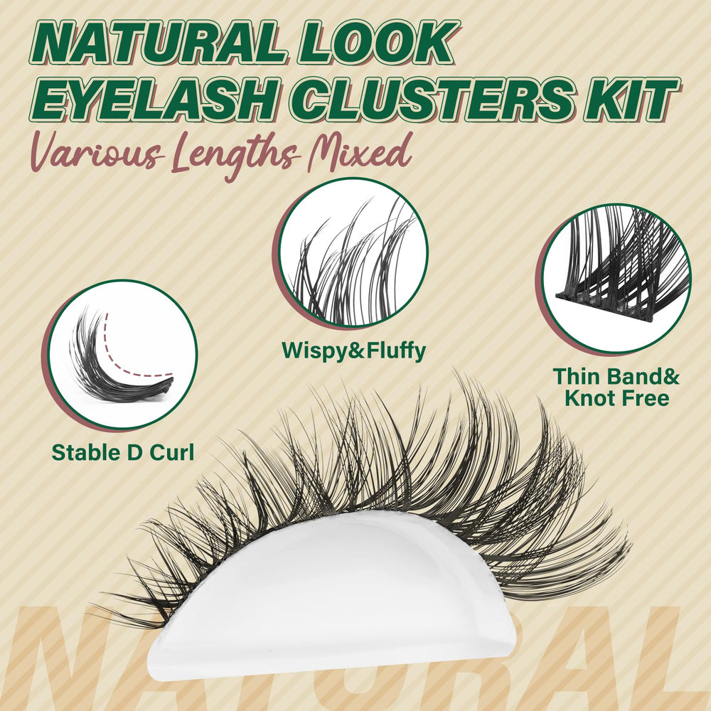 KEYYOU soft fiber lash clusters for natural look and comfort