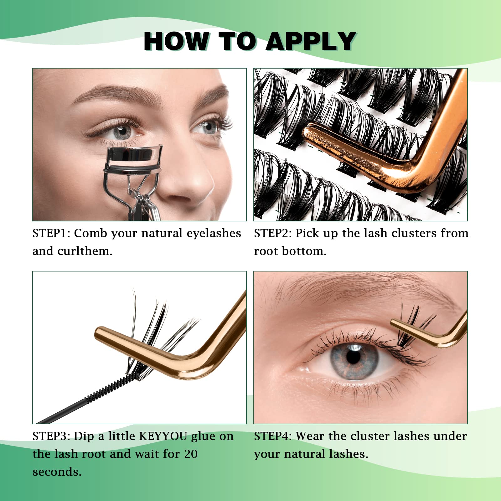 KEYYOU soft lightweight material feels comfortable on the eyelids