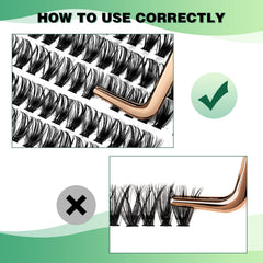 KEYYOU soft natural cluster lashes for a gentle, believable lash line.