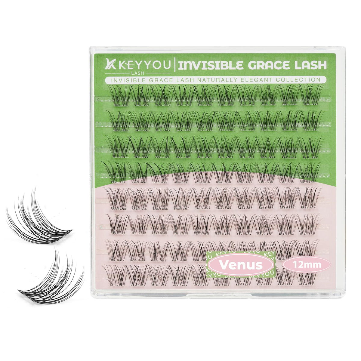 KEYYOU Venus lash clusters 120pcs for a quick manga-style lash look at home.