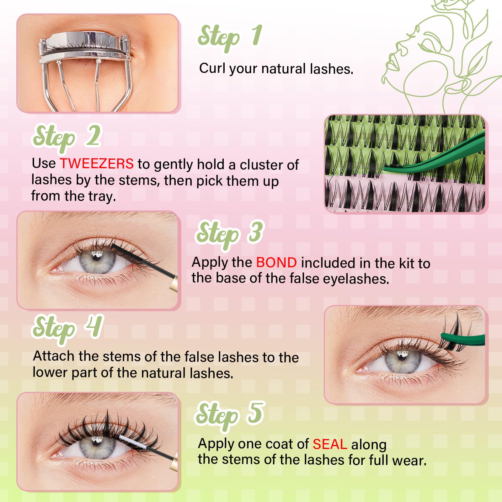 KEYYOU Waterproof DIY lash kit supports durable wear for outings