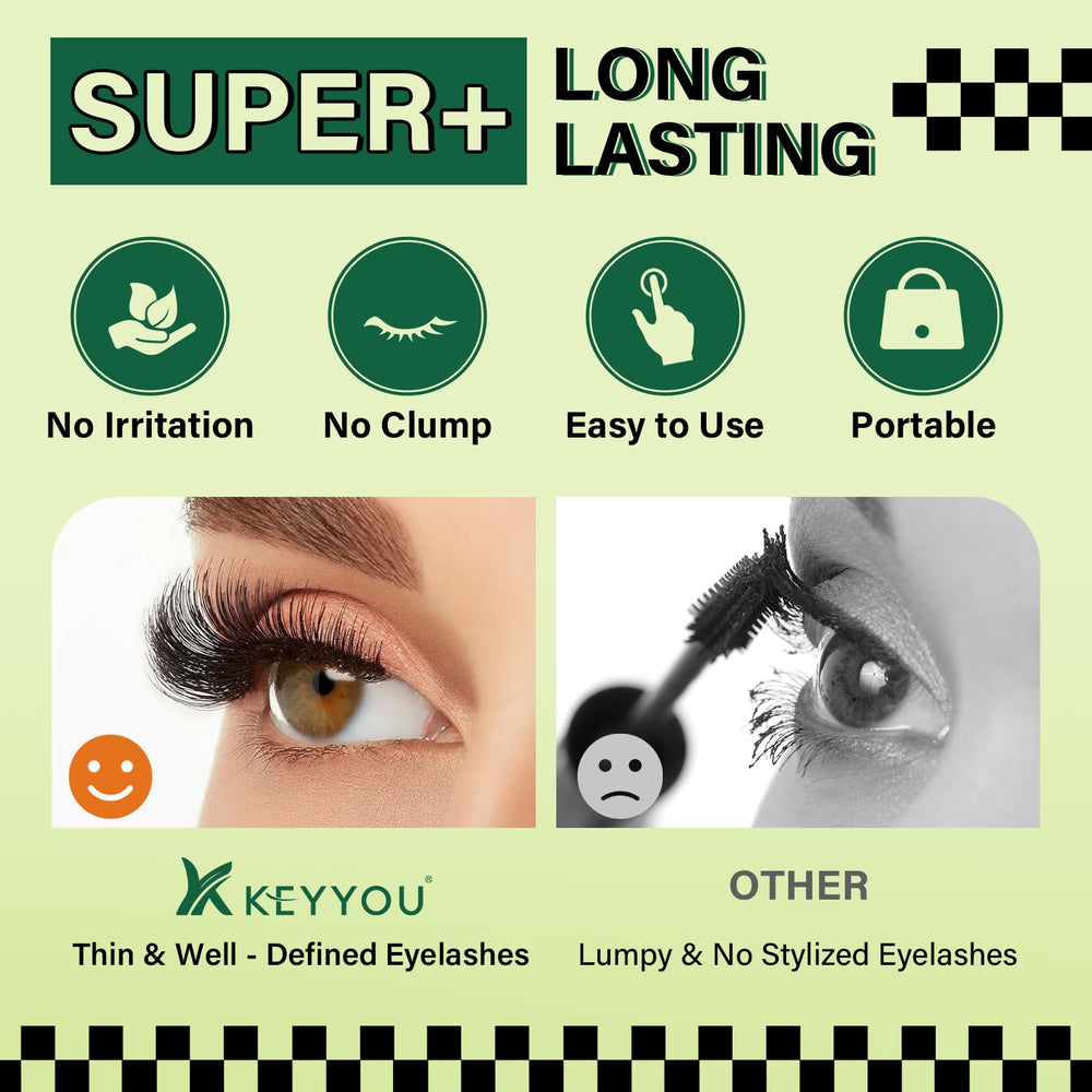 KEYYOU waterproof lash glue provides a long-lasting hold for clusters.