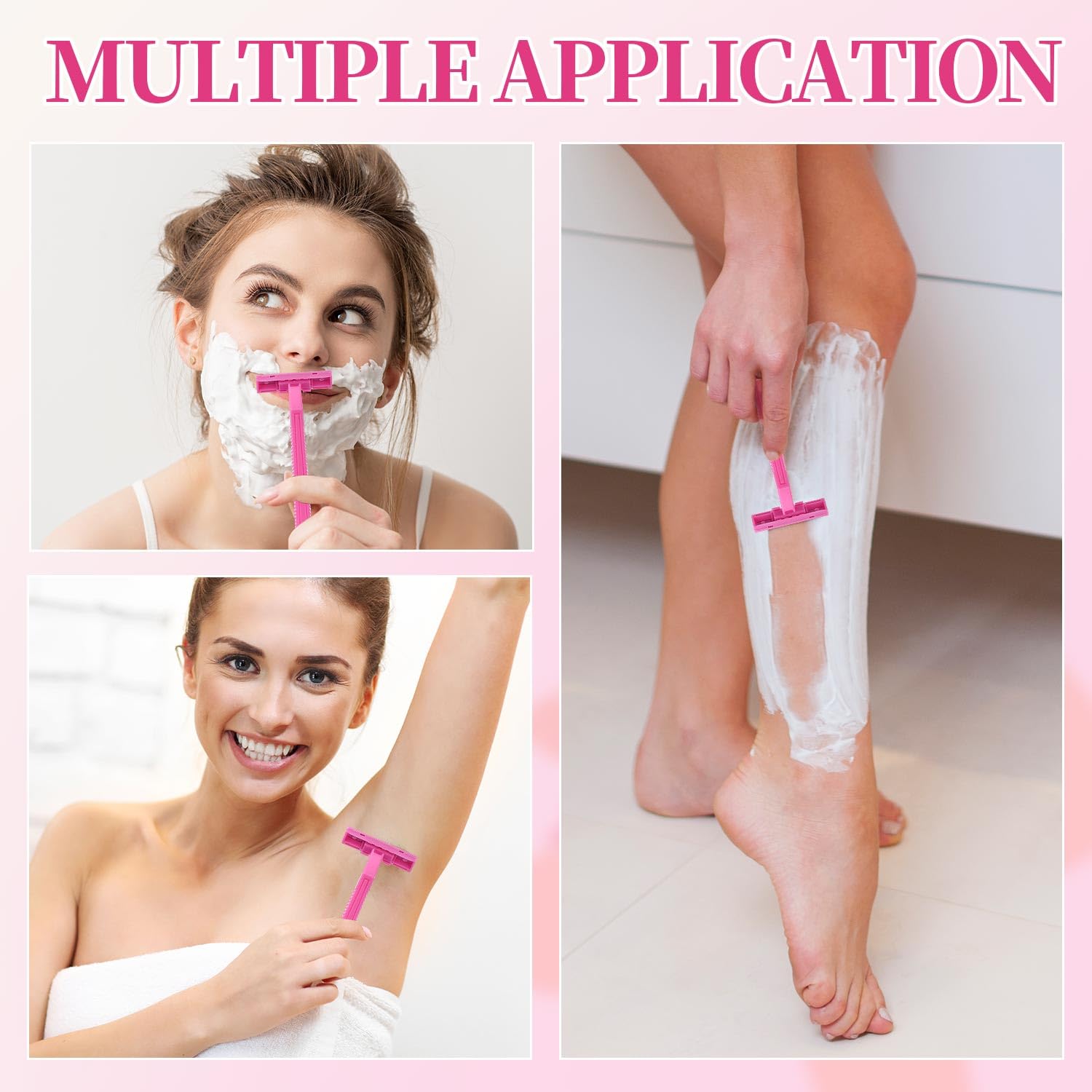 KFPPLXQ pink razor ideal for travel, camping, hotels, or dorm stays.