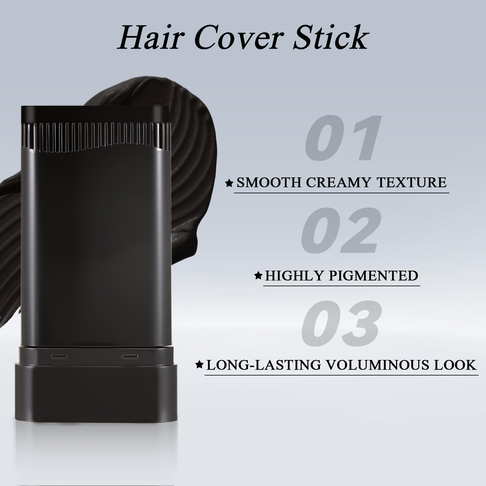 KGAJSGH beard touch-up stick in black shade blends authentically.