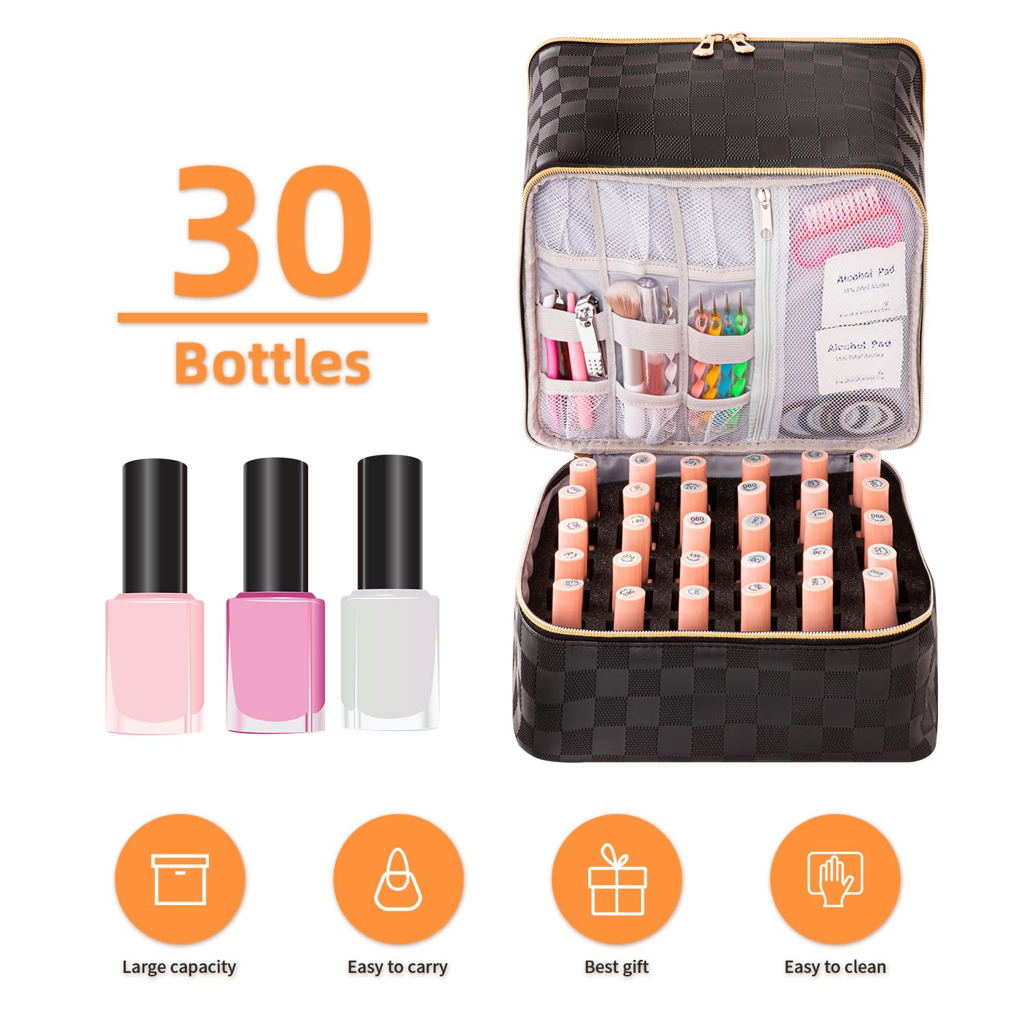 KGMCARE double-layer case top view protecting lamp and cables during travel