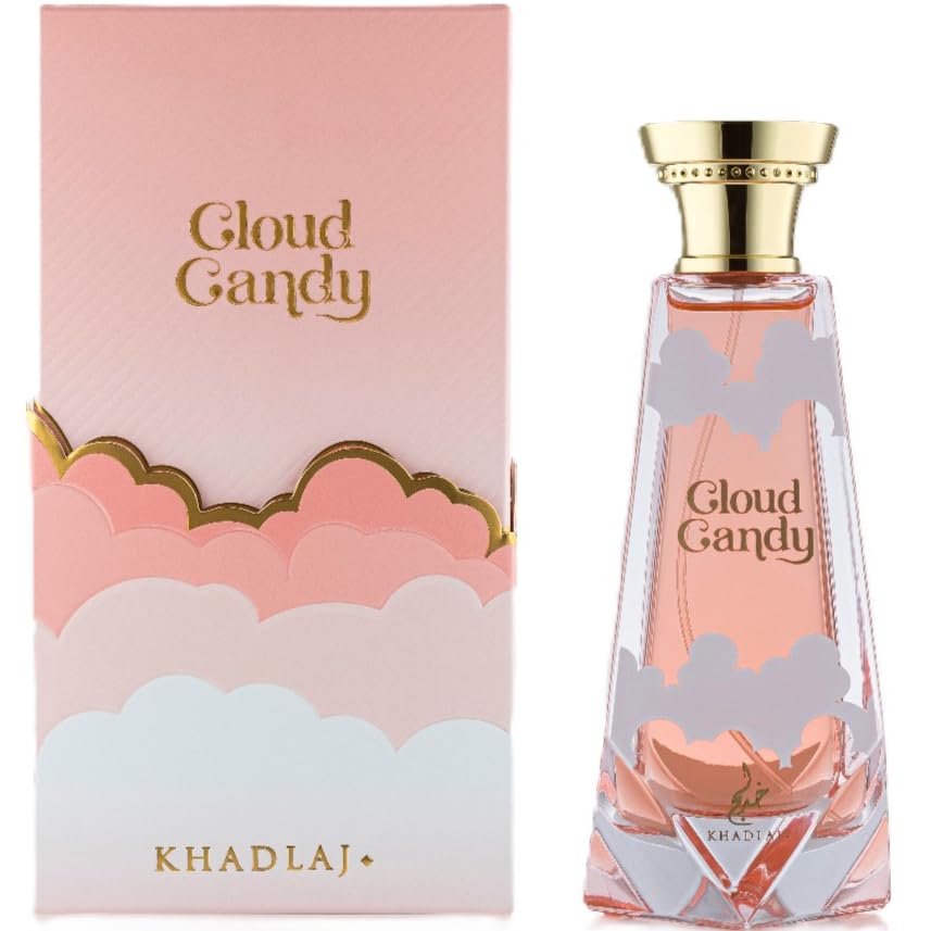 Khadlaj Cloud Candy bottle cap close-up, highlighting premium packaging for gifting.