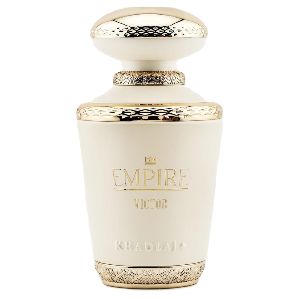 Khadlaj Empire Victor bottle-front view highlights regal design for premium presence.