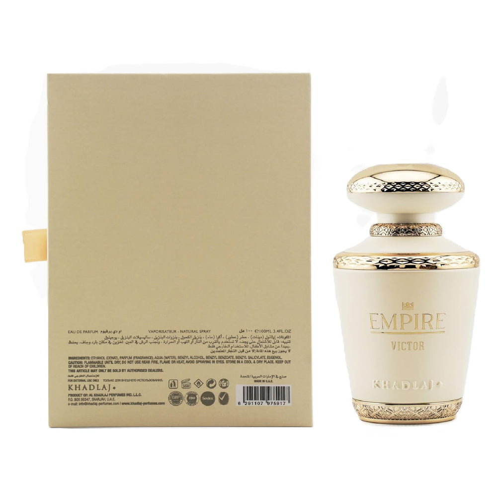 Khadlaj Empire Victor packaging presents a refined gift-ready option.