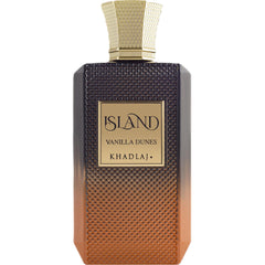 Khadlaj Island Vanilla Dunes bottle front view, highlighting premium packaging and inviting gourmand fragrance.