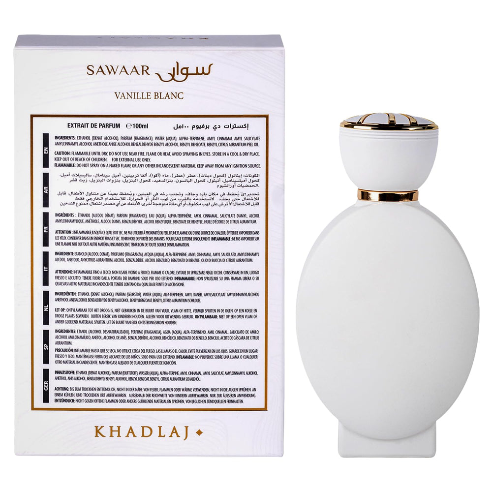 Khadlaj Sawaar Vanille Blanc cap closeup emphasizes refined elegance and profile