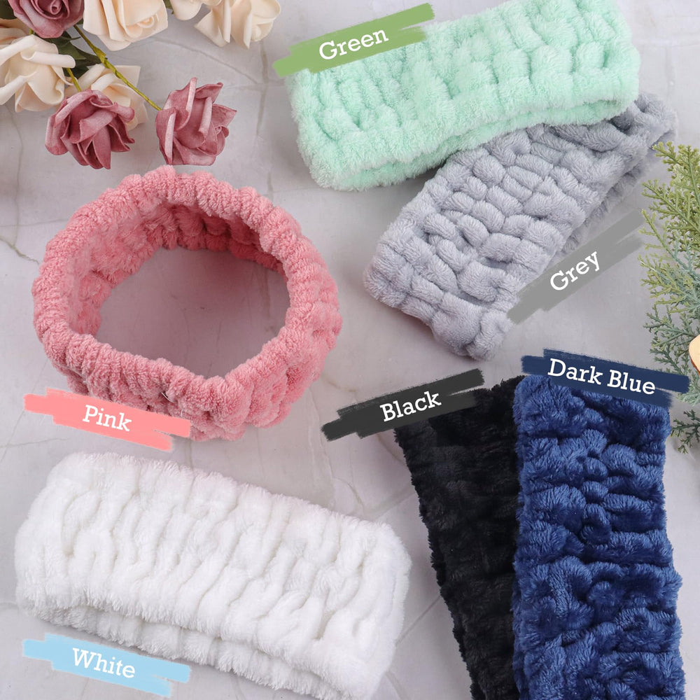 Khrgovd spa headband shows elastic secure fit for comfortable wear
