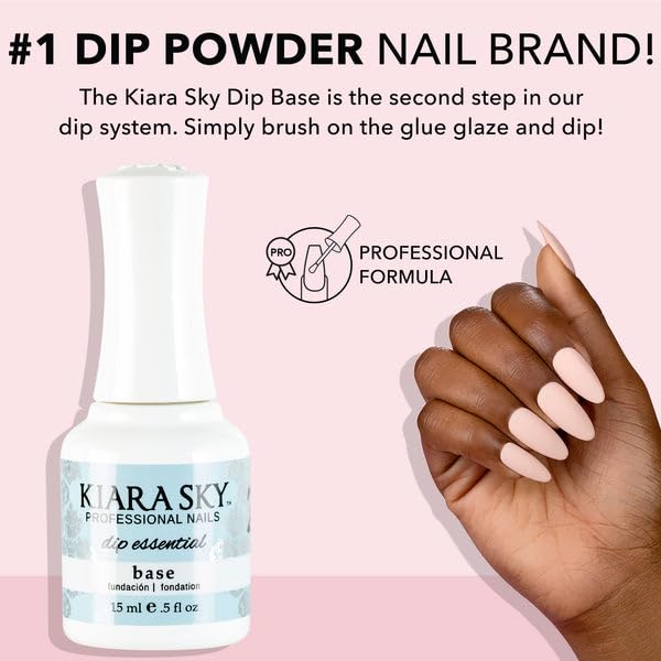 KIARA SKY Aplicación capa base dip: prepara uñas para adherencia uniforme y resultado duradero.
