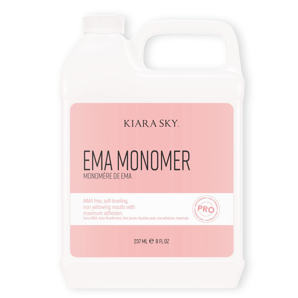 Kiara Sky EMA Monomer bottle 8oz delivers smooth, precise pours for professional acrylic nails