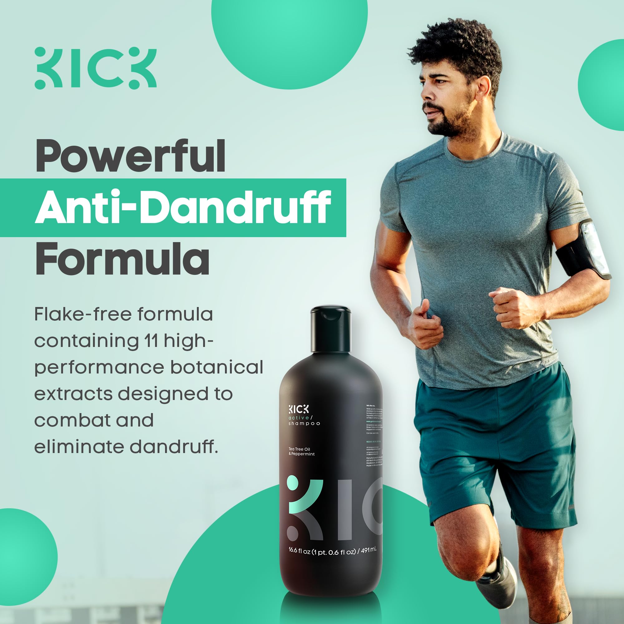 Kick Mens Shampoo peppermint splash captures refreshing aromatics for invigorating wash