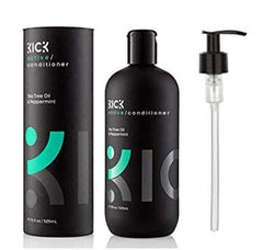 Kick Tea Tree Conditioner bottle on counter for refreshed scalp care.