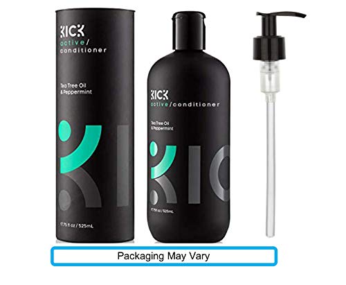 Kick Tea Tree Conditioner travel bottle for on-the-go care.