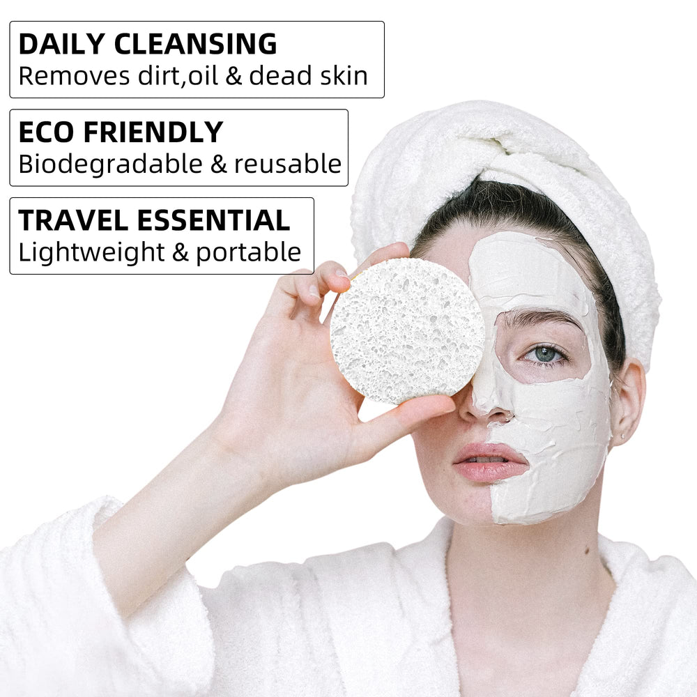 Kickleen compressed sponges in hand for easy grip during cleansing