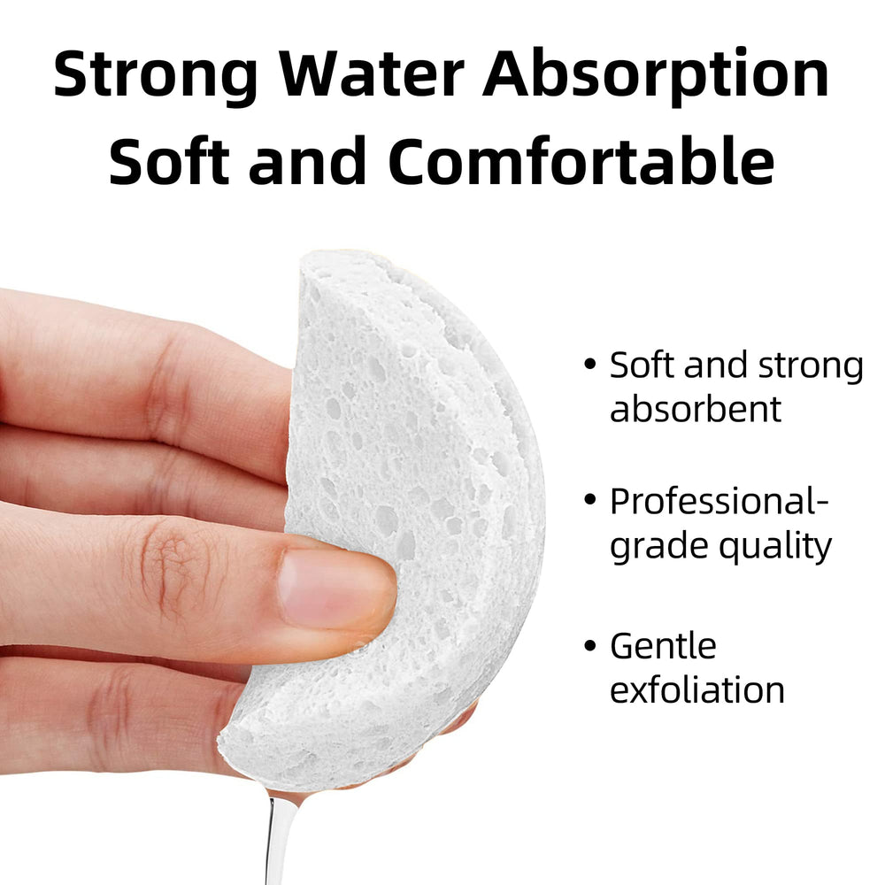 Kickleen expanded face sponges after water activation deliver soft, thorough cleansing