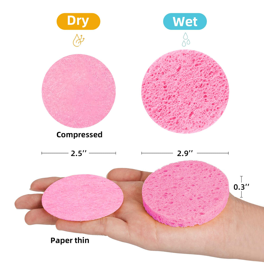 Kickleen natural cellulose sponge close-up shows soft texture for exfoliation.