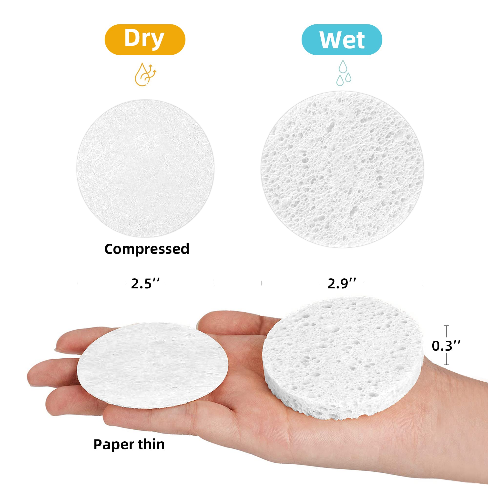 Kickleen wood pulp cellulose sponges material natural and gentle on skin