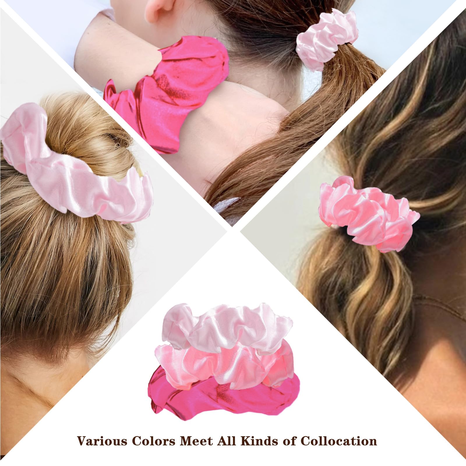 KICOSY women's satin scrunchies suited for daily wear.