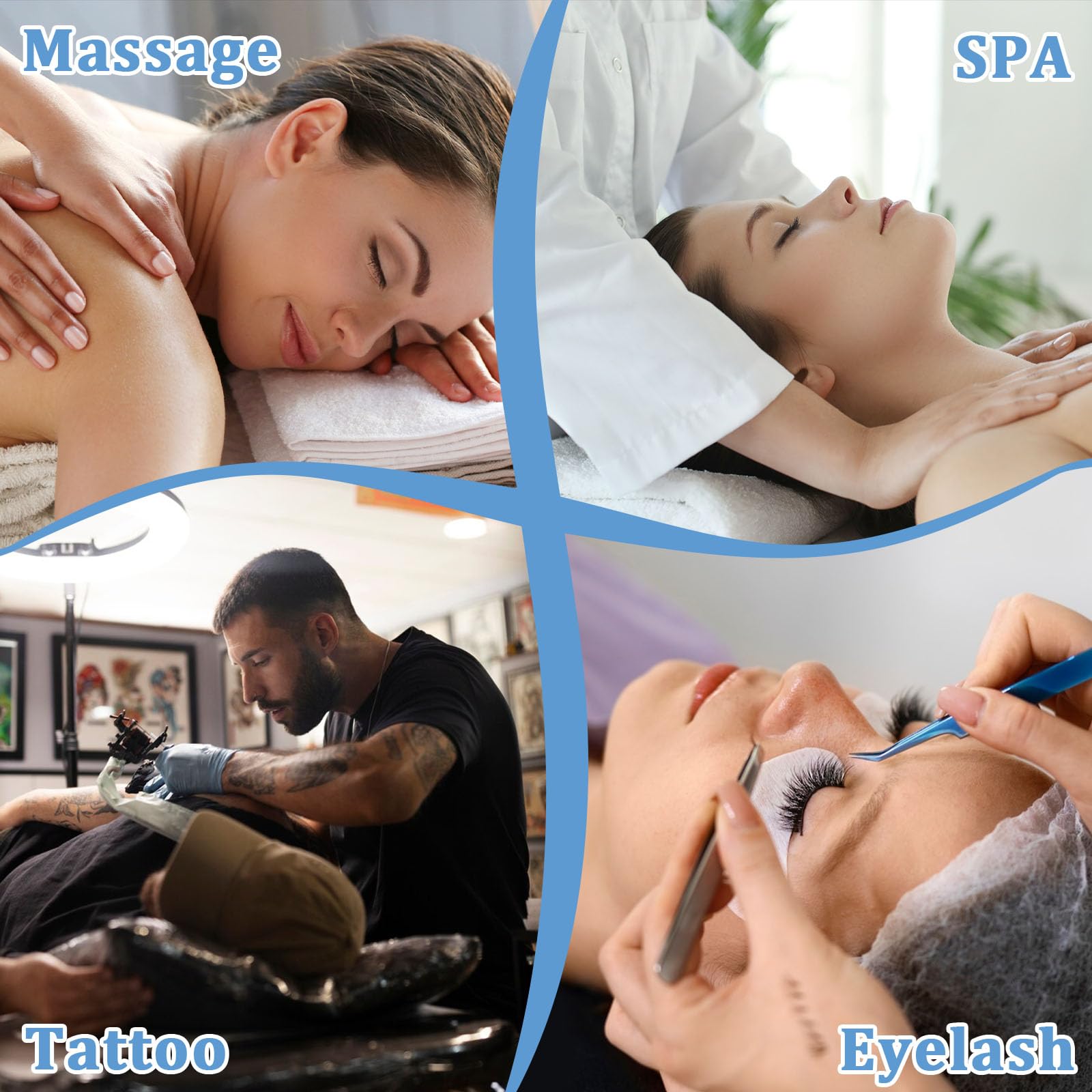 Black spa cover elevates ambiance and client confidence.